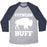 Virgin Teez  Baseball Tee Unisex Tri-Blend Baseball Tee / small / Athletic Gray / Navy FITNESS BUFF UNISEX TRI-BLEND BASEBALL TEE