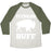Virgin Teez  Baseball Tee Unisex Tri-Blend Baseball Tee / small / Oatmeal / Moss FITNESS BUFF UNISEX TRI-BLEND BASEBALL TEE