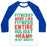 Virgin Teez  Baseball Tee Unisex Classic Baseball Tee / x-small / White/Blue FITNESS ENTIRE HOLIDAY HAM IN MY MOUTH UNISEX CLASSIC BASEBALL TEE