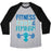 Virgin Teez  Baseball Tee Unisex Tri-Blend Baseball Tee / small / Athletic Gray / Black FITNESS, FOOD, AND FEMINISM UNISEX TRI-BLEND BASEBALL TEE