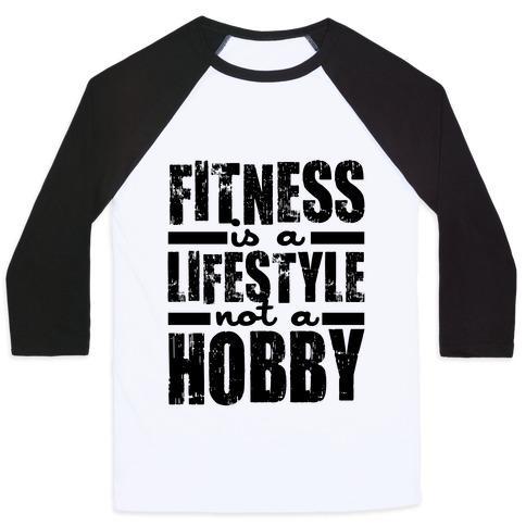 Virgin Teez  Baseball Tee Unisex Classic Baseball Tee / x-small / White/Black FITNESS IS A LIFESTYLE UNISEX CLASSIC BASEBALL TEE