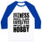 Virgin Teez  Baseball Tee Unisex Classic Baseball Tee / x-small / White/Blue FITNESS IS A LIFESTYLE UNISEX CLASSIC BASEBALL TEE