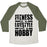 Virgin Teez  Baseball Tee Unisex Tri-Blend Baseball Tee / small / Oatmeal / Moss FITNESS IS A LIFESTYLE UNISEX TRI-BLEND BASEBALL TEE