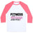 Virgin Teez  Baseball Tee Unisex Classic Baseball Tee / x-small / White/Neon Pink FITNESS IS LIKE MARRIAGE UNISEX CLASSIC BASEBALL TEE