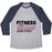 Virgin Teez  Baseball Tee Unisex Tri-Blend Baseball Tee / small / Athletic Gray / Navy FITNESS IS LIKE MARRIAGE UNISEX TRI-BLEND BASEBALL TEE
