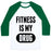 Virgin Teez  Baseball Tee Unisex Classic Baseball Tee / x-small / White/Dark Green FITNESS IS MY DRUG UNISEX CLASSIC BASEBALL TEE
