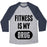 Virgin Teez  Baseball Tee Unisex Tri-Blend Baseball Tee / small / Athletic Gray / Navy FITNESS IS MY DRUG UNISEX TRI-BLEND BASEBALL TEE