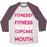 Virgin Teez  Baseball Tee Unisex Tri-Blend Baseball Tee / small / Oatmeal / Maroon FITNESS MORE LIKE FITNESS WHOLE CUPCAKE UNISEX TRI-BLEND BASEBALL TEE