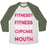 Virgin Teez  Baseball Tee Unisex Tri-Blend Baseball Tee / small / Oatmeal / Moss FITNESS MORE LIKE FITNESS WHOLE CUPCAKE UNISEX TRI-BLEND BASEBALL TEE