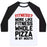 Virgin Teez  Baseball Tee Unisex Classic Baseball Tee / x-small / White/Black FITNESS? MORE LIKE FITNESS WHOLE PIZZA IN MY MOUTH UNISEX CLASSIC BASEBALL TEE