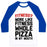 Virgin Teez  Baseball Tee Unisex Classic Baseball Tee / x-small / White/Blue FITNESS? MORE LIKE FITNESS WHOLE PIZZA IN MY MOUTH UNISEX CLASSIC BASEBALL TEE