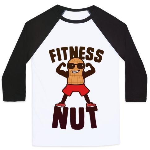 Virgin Teez  Baseball Tee Unisex Classic Baseball Tee / x-small / White/Black FITNESS NUT UNISEX CLASSIC BASEBALL TEE