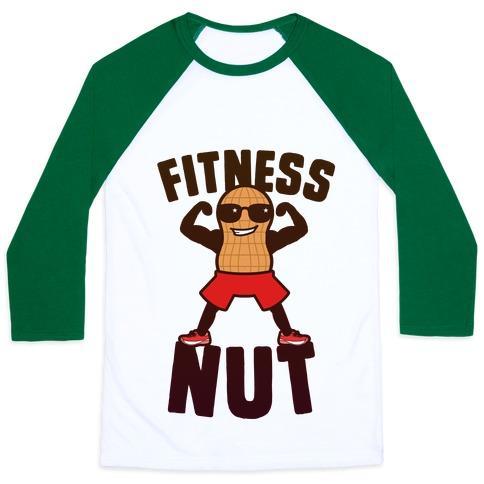 Virgin Teez  Baseball Tee Unisex Classic Baseball Tee / x-small / White/Dark Green FITNESS NUT UNISEX CLASSIC BASEBALL TEE