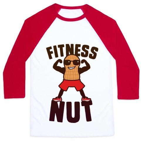 Virgin Teez  Baseball Tee Unisex Classic Baseball Tee / x-small / White/Red FITNESS NUT UNISEX CLASSIC BASEBALL TEE