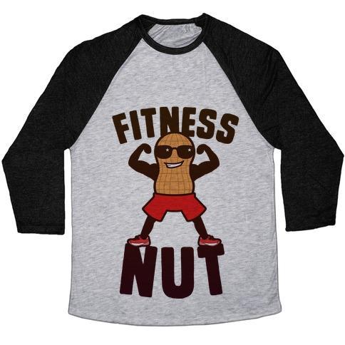 Virgin Teez  Baseball Tee Unisex Tri-Blend Baseball Tee / small / Athletic Gray / Black FITNESS NUT UNISEX TRI-BLEND BASEBALL TEE