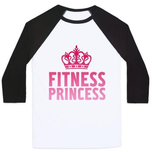 Virgin Teez  Baseball Tee Unisex Classic Baseball Tee / x-small / White/Black FITNESS PRINCESS UNISEX CLASSIC BASEBALL TEE