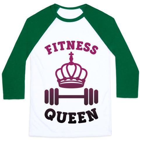 Virgin Teez  Baseball Tee Unisex Classic Baseball Tee / x-small / White/Dark Green FITNESS QUEEN UNISEX CLASSIC BASEBALL TEE