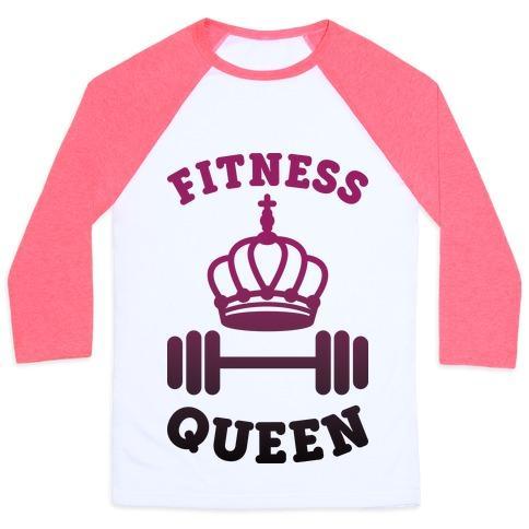 Virgin Teez  Baseball Tee Unisex Classic Baseball Tee / x-small / White/Neon Pink FITNESS QUEEN UNISEX CLASSIC BASEBALL TEE