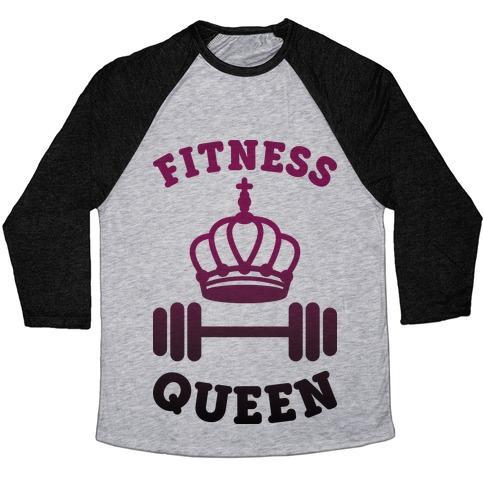 Virgin Teez  Baseball Tee Unisex Tri-Blend Baseball Tee / small / Athletic Gray / Black FITNESS QUEEN UNISEX TRI-BLEND BASEBALL TEE