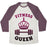 Virgin Teez  Baseball Tee Unisex Tri-Blend Baseball Tee / small / Oatmeal / Maroon FITNESS QUEEN UNISEX TRI-BLEND BASEBALL TEE