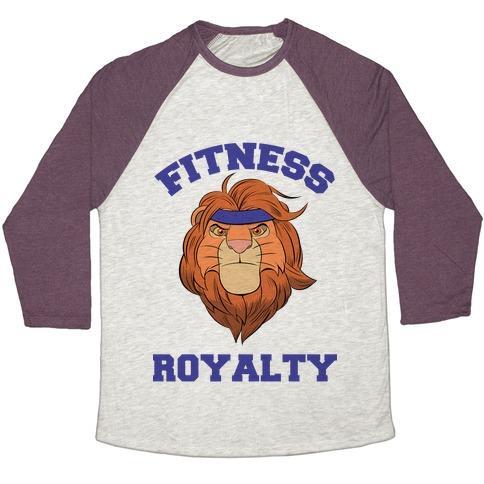 Virgin Teez  Baseball Tee Unisex Tri-Blend Baseball Tee / small / Oatmeal / Maroon FITNESS ROYALTY UNISEX TRI-BLEND BASEBALL TEE