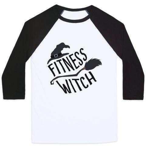 Virgin Teez  Baseball Tee Unisex Classic Baseball Tee / x-small / White/Black FITNESS WITCH UNISEX CLASSIC BASEBALL TEE