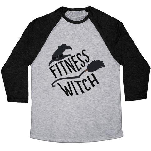 Virgin Teez  Baseball Tee Unisex Tri-Blend Baseball Tee / small / Athletic Gray / Black FITNESS WITCH UNISEX TRI-BLEND BASEBALL TEE