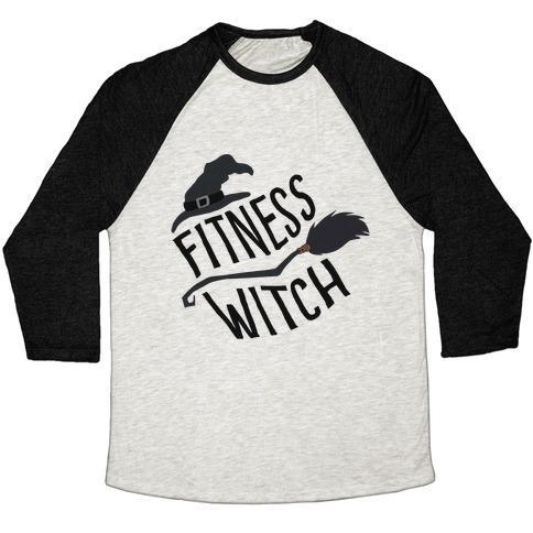 Virgin Teez  Baseball Tee Unisex Tri-Blend Baseball Tee / small / Oatmeal / Black FITNESS WITCH UNISEX TRI-BLEND BASEBALL TEE