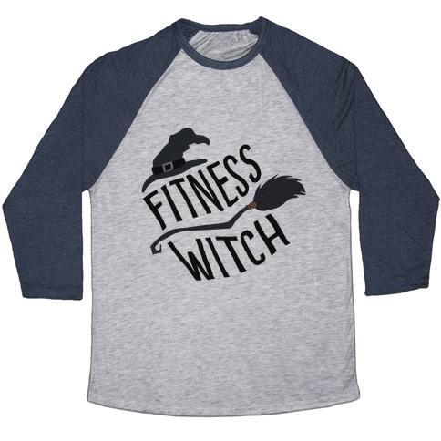 Virgin Teez  Baseball Tee Unisex Tri-Blend Baseball Tee / small / Athletic Gray / Navy FITNESS WITCH UNISEX TRI-BLEND BASEBALL TEE