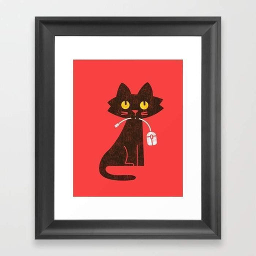 Deny Designs Framed Art Prints Fitz - Hungry hungry cat (and unfortunate mouse) Frame