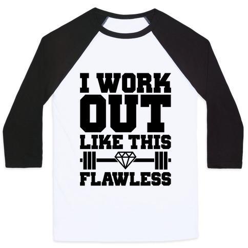 Virgin Teez  Baseball Tee Unisex Classic Baseball Tee / x-small / White/Black FLAWLESS WORKOUT UNISEX CLASSIC BASEBALL TEE