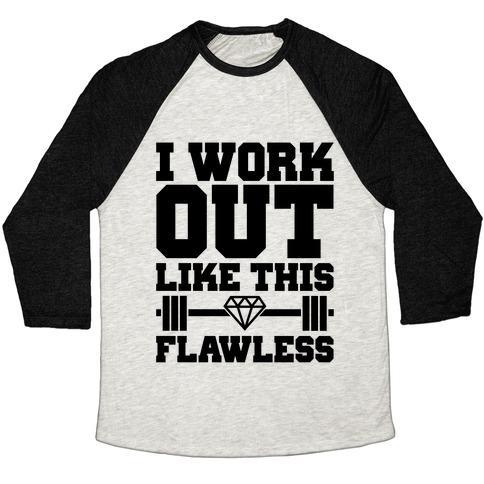 Virgin Teez  Baseball Tee Unisex Tri-Blend Baseball Tee / small / Oatmeal / Black FLAWLESS WORKOUT UNISEX TRI-BLEND BASEBALL TEE