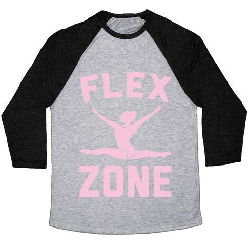 Virgin Teez  Baseball Tee Unisex Tri-Blend Baseball Tee / small / Athletic Gray / Black FLEX ZONE GYMNASTICS WHITE PRINT UNISEX TRI-BLEND BASEBALL TEE