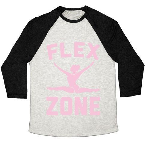 Virgin Teez  Baseball Tee Unisex Tri-Blend Baseball Tee / small / Oatmeal / Black FLEX ZONE GYMNASTICS WHITE PRINT UNISEX TRI-BLEND BASEBALL TEE