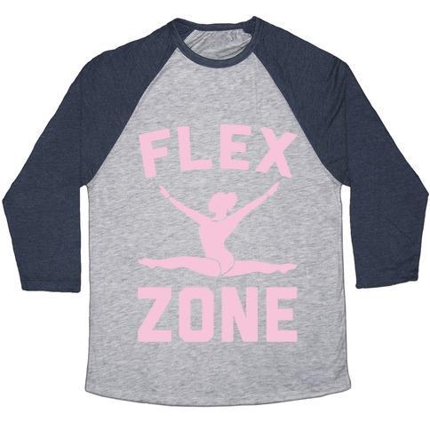Virgin Teez  Baseball Tee Unisex Tri-Blend Baseball Tee / small / Athletic Gray / Navy FLEX ZONE GYMNASTICS WHITE PRINT UNISEX TRI-BLEND BASEBALL TEE