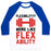Virgin Teez  Baseball Tee Unisex Classic Baseball Tee / x-small / White/Blue FLEXIBILITY MORE LIKE FLEX ABILITY UNISEX CLASSIC BASEBALL TEE