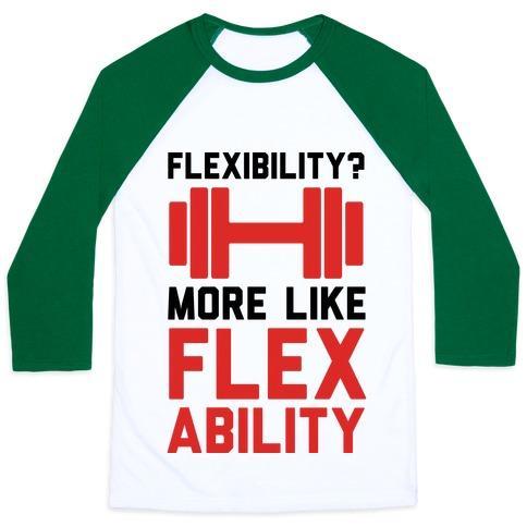 Virgin Teez  Baseball Tee Unisex Classic Baseball Tee / x-small / White/Dark Green FLEXIBILITY MORE LIKE FLEX ABILITY UNISEX CLASSIC BASEBALL TEE