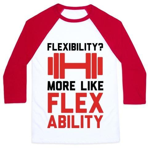 Virgin Teez  Baseball Tee Unisex Classic Baseball Tee / x-small / White/Red FLEXIBILITY MORE LIKE FLEX ABILITY UNISEX CLASSIC BASEBALL TEE