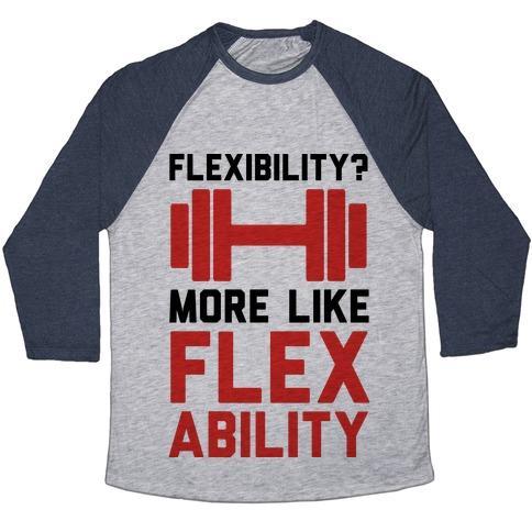 Virgin Teez  Baseball Tee Unisex Tri-Blend Baseball Tee / small / Athletic Gray / Navy FLEXIBILITY MORE LIKE FLEX ABILITY UNISEX TRI-BLEND BASEBALL TEE