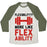 Virgin Teez  Baseball Tee Unisex Tri-Blend Baseball Tee / small / Oatmeal / Moss FLEXIBILITY MORE LIKE FLEX ABILITY UNISEX TRI-BLEND BASEBALL TEE