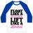 Virgin Teez  Baseball Tee Unisex Classic Baseball Tee / x-small / White/Blue FLOAT LIKE A BUTTERFLY LIFT LIKE A BEAST UNISEX CLASSIC BASEBALL TEE