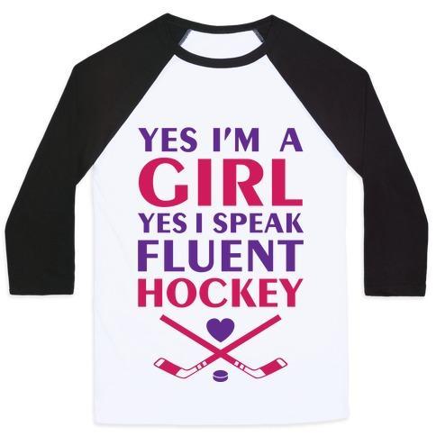 Virgin Teez  Baseball Tee Unisex Classic Baseball Tee / x-small / White/Black FLUENT HOCKEY UNISEX CLASSIC BASEBALL TEE