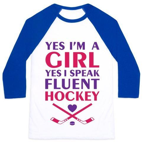 Virgin Teez  Baseball Tee Unisex Classic Baseball Tee / x-small / White/Blue FLUENT HOCKEY UNISEX CLASSIC BASEBALL TEE