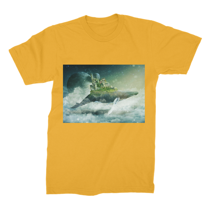 VIRGIN TEEZ Men T-Shirts Gold / Male / S Flying Over The World Premium Jersey Men's T-Shirt