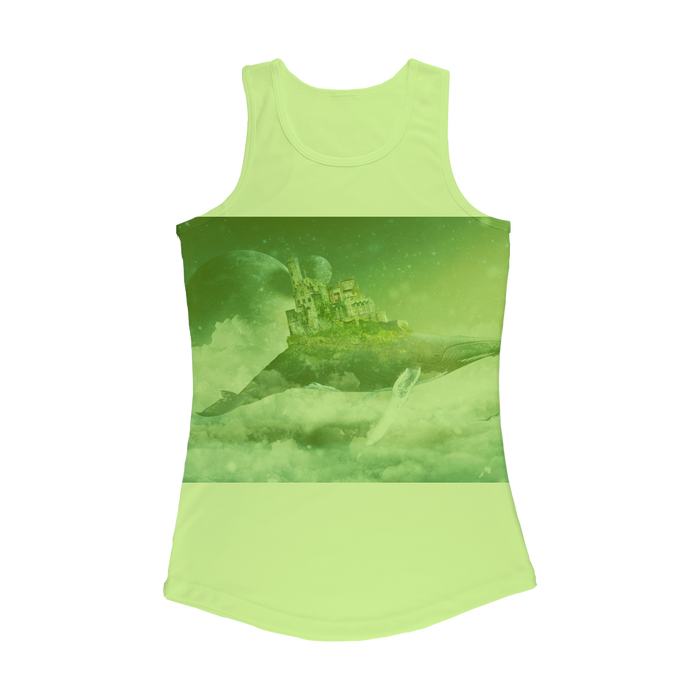 VIRGIN TEEZ Women Tank top Electric Green / XS Flying Over The World Women Performance Tank Top