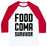 Virgin Teez  Baseball Tee Unisex Classic Baseball Tee / x-small / White/Red FOOD COMA SURVIVOR UNISEX CLASSIC BASEBALL TEE