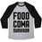 Virgin Teez  Baseball Tee Unisex Tri-Blend Baseball Tee / small / Athletic Gray / Black FOOD COMA SURVIVOR UNISEX TRI-BLEND BASEBALL TEE