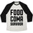 Virgin Teez  Baseball Tee Unisex Tri-Blend Baseball Tee / small / Oatmeal / Black FOOD COMA SURVIVOR UNISEX TRI-BLEND BASEBALL TEE