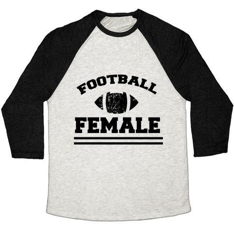 Virgin Teez  Baseball Tee Unisex Tri-Blend Baseball Tee / small / Oatmeal / Black FOOTBALL FEMALE UNISEX TRI-BLEND BASEBALL TEE