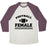 Virgin Teez  Baseball Tee Unisex Tri-Blend Baseball Tee / small / Oatmeal / Maroon FOOTBALL FEMALE UNISEX TRI-BLEND BASEBALL TEE